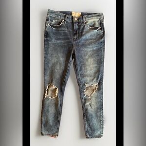 Free People Distressed Skinny Jeans - Blue